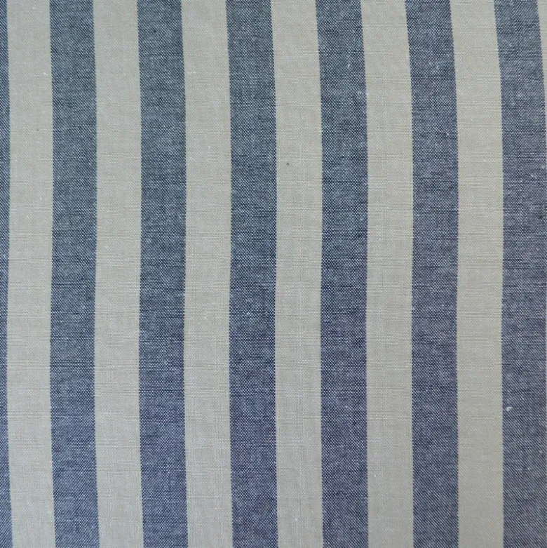 Tissu Viscose Lin à rayures bleu marine