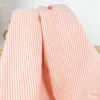 Tissu viscose mélangée à rayures tangerine et blanches