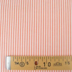Tissu viscose mélangée à rayures tangerine et blanches