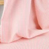 Tissu viscose mélangée à rayures vieux Corail et blanc