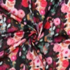 Tissu viscose motif fleurs roses et fuchsia fond Noir