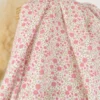 Tissu voile de coton bio petites fleurs roses et fuchsia