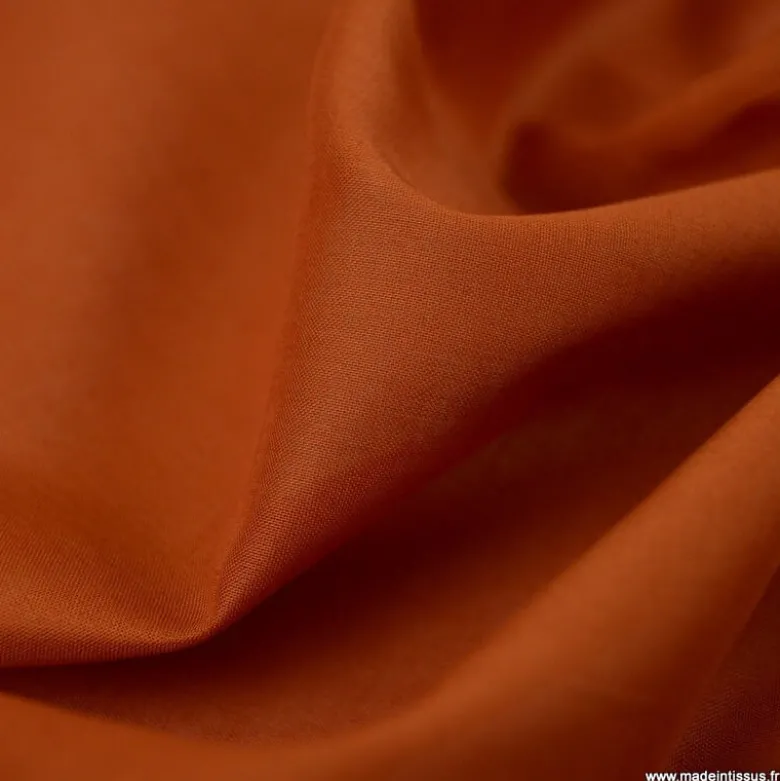 Tissu Voile de coton Brique - Bio & OEKO TEX standard 100