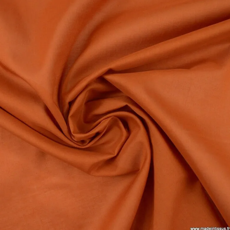 Tissu Voile de coton Brique - Bio & OEKO TEX standard 100