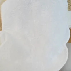 Tissu voile de coton brodé et festonné - Blanc