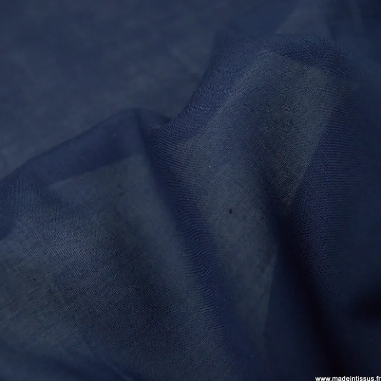 Tissu Voile de coton Marine - Bio & OEKO TEX standard 100