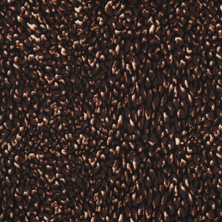 Tissu voile de coton motif léopard graphique - Noir