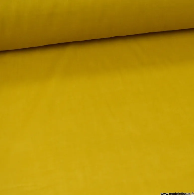 Tissu Voile de coton Ocre - Bio & OEKO TEX standard 100