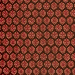 Tissu voile de coton Rajani – Motif block print rouge & brun