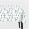 Toile cirée motif eucalyptus fond blanc