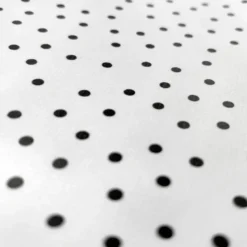 Toile cirée motif pois noirs fond blanc