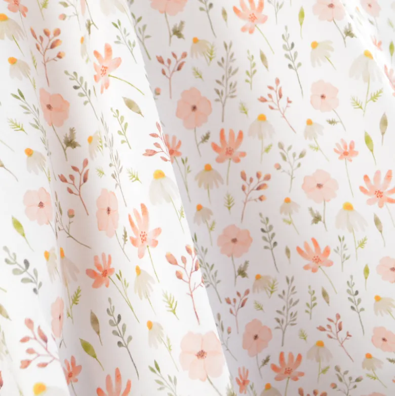 Toile de coton motif prairie de fleurs Sauvages