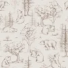 Toile de coton Ours de la foret magique fond beige