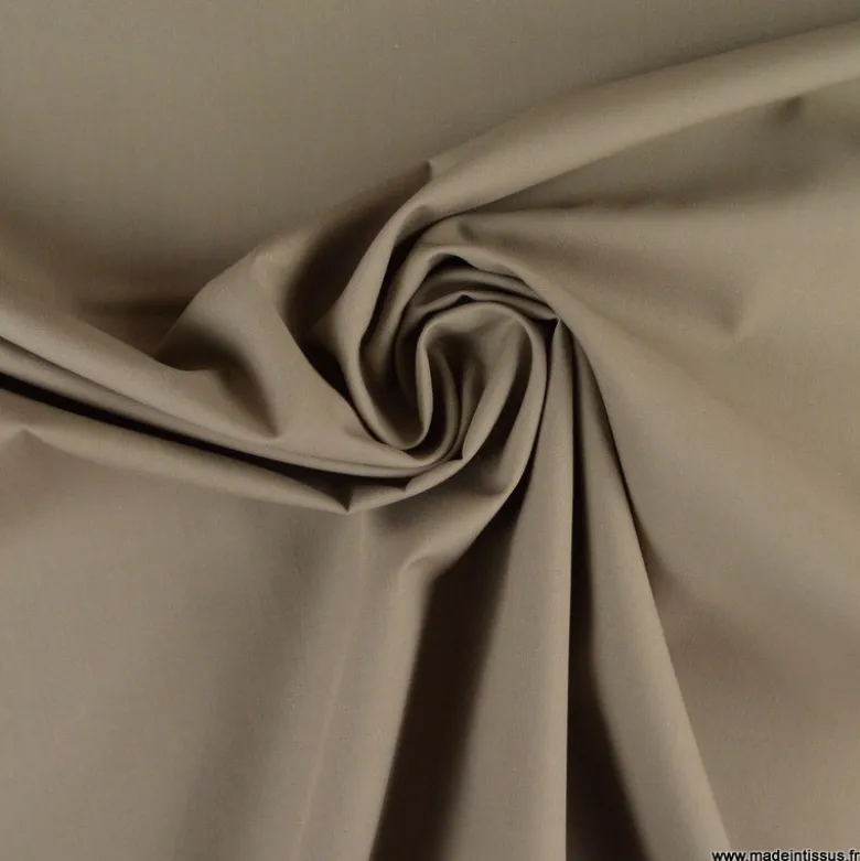 Toile à draps percale grande largeur coton taupe easy care