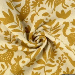 Toile lourde OTOMI peanut motif animaux et fleurs sur toile Joséphine