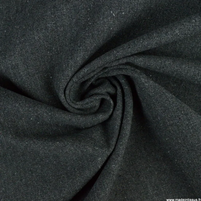 Toile lourde Vercors aspect rustique coloris Noir