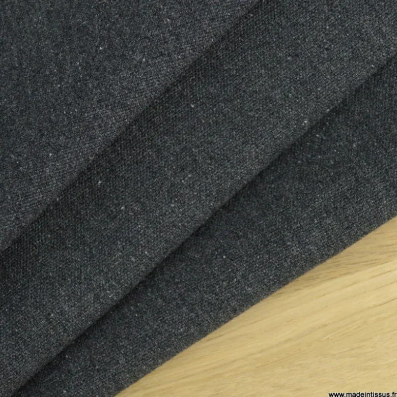 Toile lourde Vercors aspect rustique coloris Noir