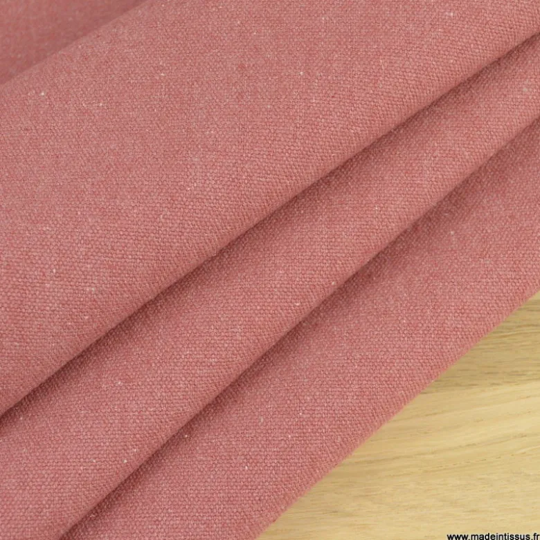 Toile lourde Vercors aspect rustique coloris Marsala