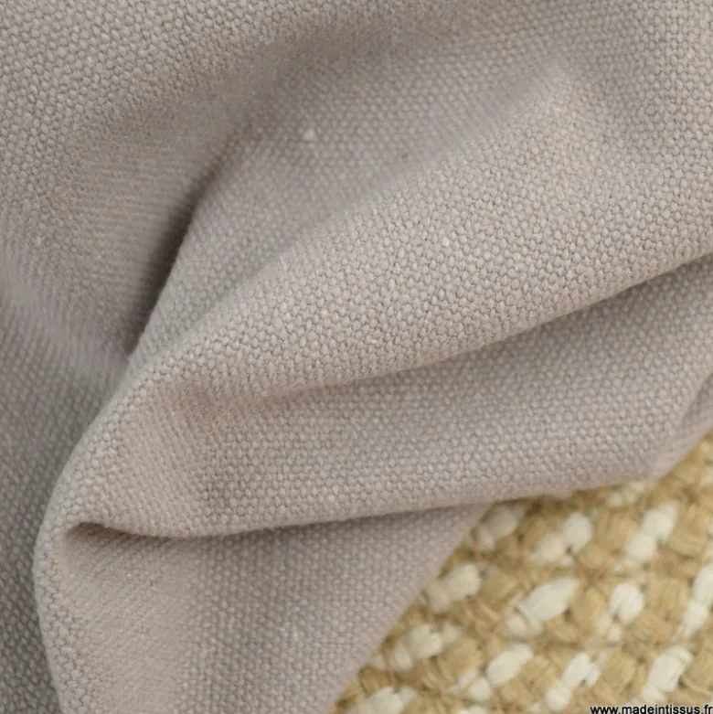 Toile lourde Vercors aspect rustique coloris gris souris
