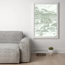 Torchons Benedicte - motif Toile de Jouy - 50 X 70cm