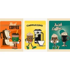 Torchons à coudre Café - motif Cafetière Italienne et cappuccino - 50 X 70cm