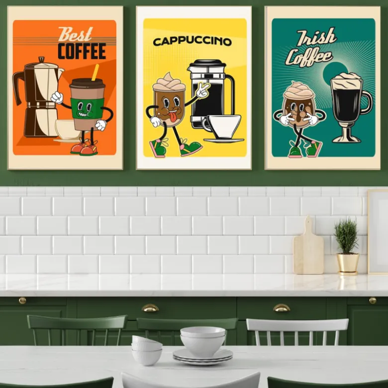 Torchons à coudre Café - motif Cafetière Italienne et cappuccino - 50 X 70cm