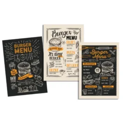 Torchons à coudre Streetfood - motif Menu Hamburger - 50 X 70cm