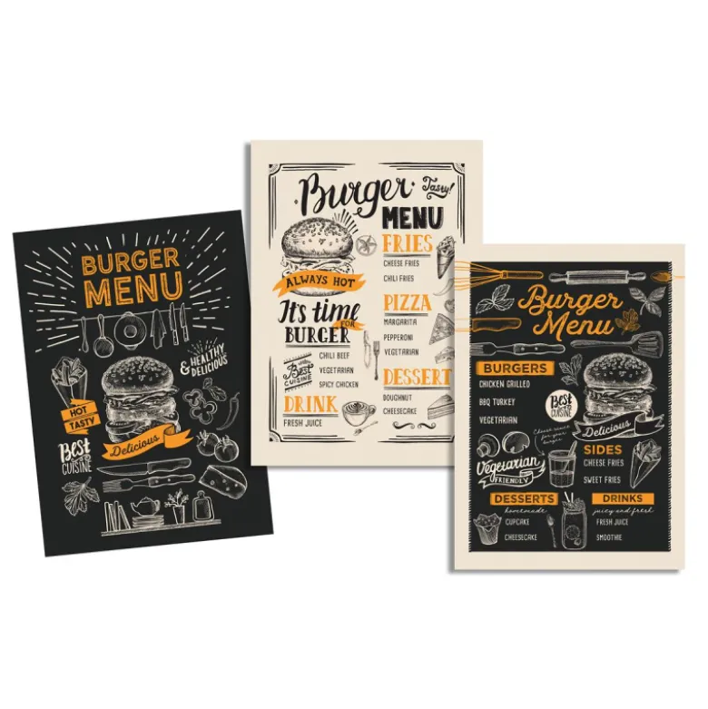Torchons à coudre Streetfood - motif Menu Hamburger - 50 X 70cm
