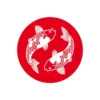 Transfert textile Thermocollant motif carpes Koï Ying Yang