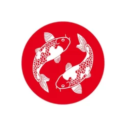 Transfert textile Thermocollant motif carpes Koï Ying Yang