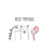 Transfert textile Thermocollant motif BFF Best friend