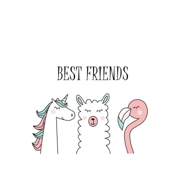 Transfert textile Thermocollant motif BFF Best friend