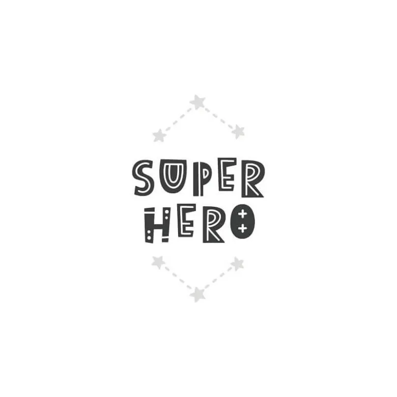 Transfert textile Thermocollant message SUPER HERO