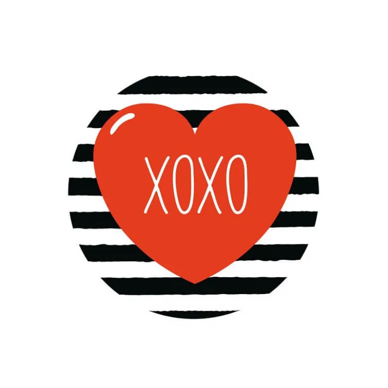 Transfert textile Thermocollant message Coeurs XOXO