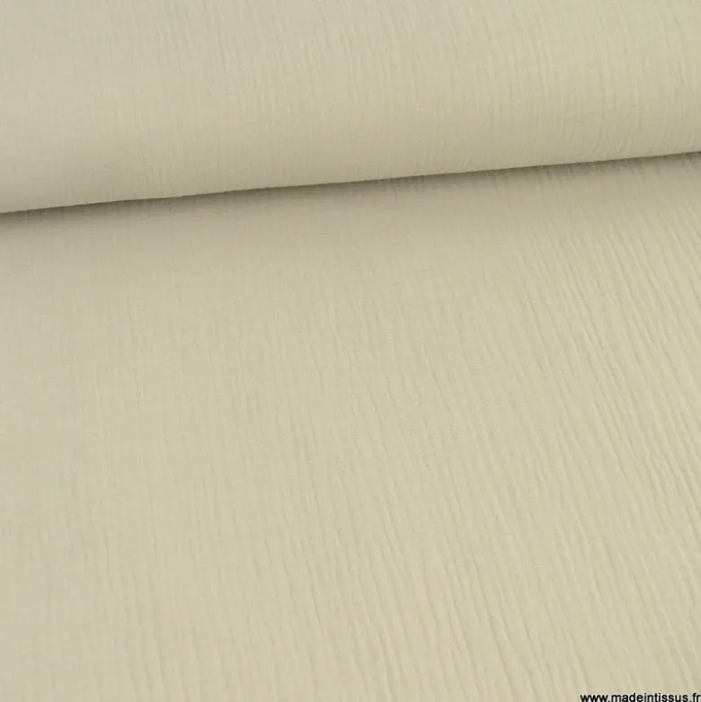 Triple gaze de coton beige - OEKO TEX