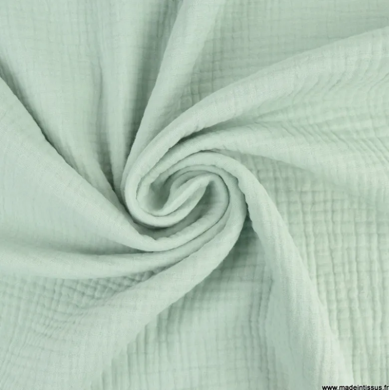 Triple gaze de coton menthe - OEKO TEX