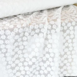 Tulle brodé Izia - Blanc