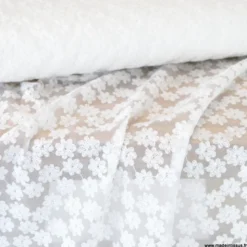 Tulle brodé Izia - Blanc