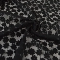Tulle brodé Izia - Noir