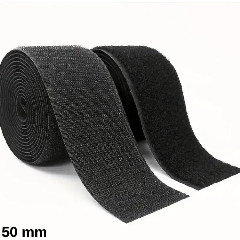 Velcro auto-agrippant 50 mm male + femelle Noir