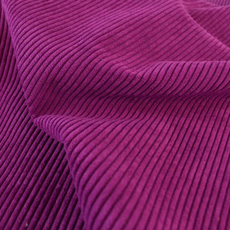 Velours grosses côtes d'ameublement Huggy - Aubergine