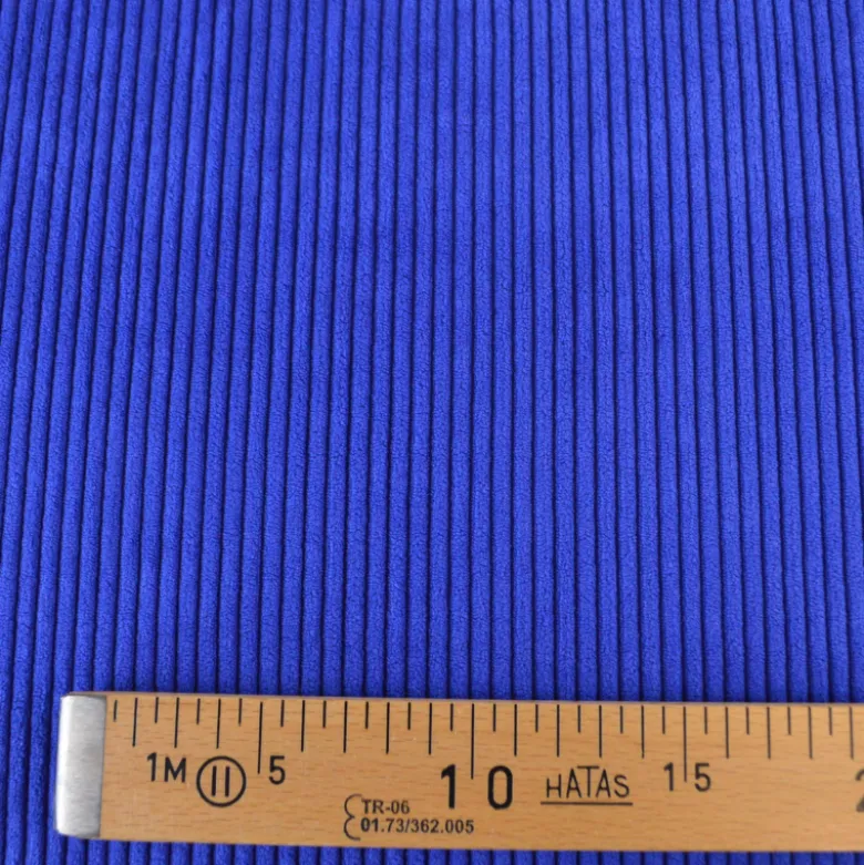 Velours grosses côtes d'ameublement Huggy - Bleu roi