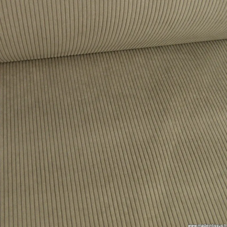 Velours grosses côtes d'ameublement Huggy - taupe