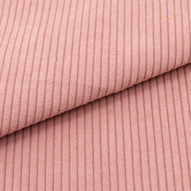 Velours grosses côtes d'ameublement Huggy - Bois de rose