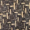 Viscose Batik Java – Motifs géométriques écrus sur fond bleu nuit