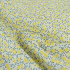 Voile de coton ajouré motif citrons