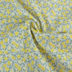 Voile de coton ajouré motif citrons