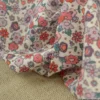 Voile de coton Bio & OEKO TEX motifs fleurs roses et parme