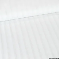 Voile de coton Blanc à fines rayures Lurex