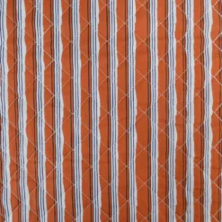 Voile de coton matelassée Khimsar motif fleurs et rayures Cognac